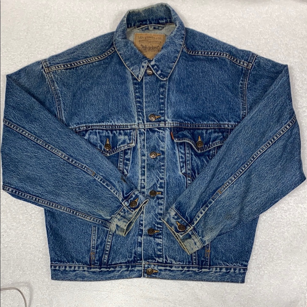 Levi's Strauss Trucker Jacket Vintage Denim 70511-0289 Orange Tab Mens Small